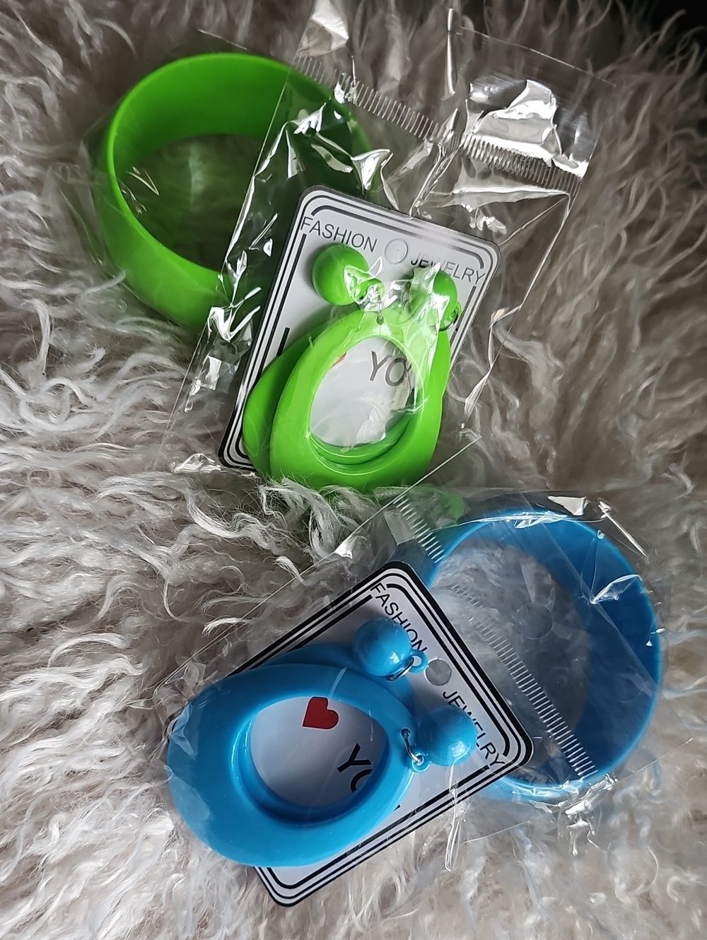 Neon Green Or Blue Bracelet & Earrings Sets -New